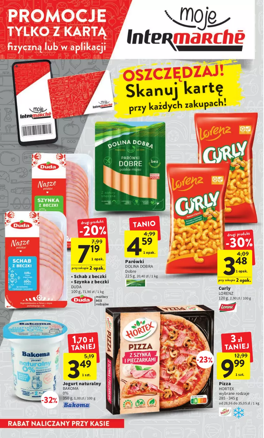 Gazetka promocyjna Intermarche - Gazetka Intermarche - ważna 09.02 do 15.02.2023 - strona 6 - produkty: Bakoma, Duda, Hortex, Jogurt, Jogurt naturalny, Lorenz, Parówki, Pizza, Szynka, Szynka z beczki