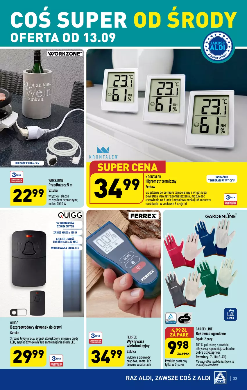 Gazetka promocyjna Aldi - Pełna oferta - ważna 11.09 do 16.09.2023 - strona 33 - produkty: Drzwi, Dzwonek, LG, Rękawice, Tran