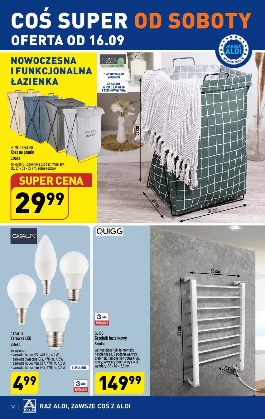 Gazetka promocyjna Aldi - Pełna oferta - ważna 11.09 do 16.09.2023 - strona 36 - produkty: Grzejnik, Grzejnik łazienkowy, Kosz