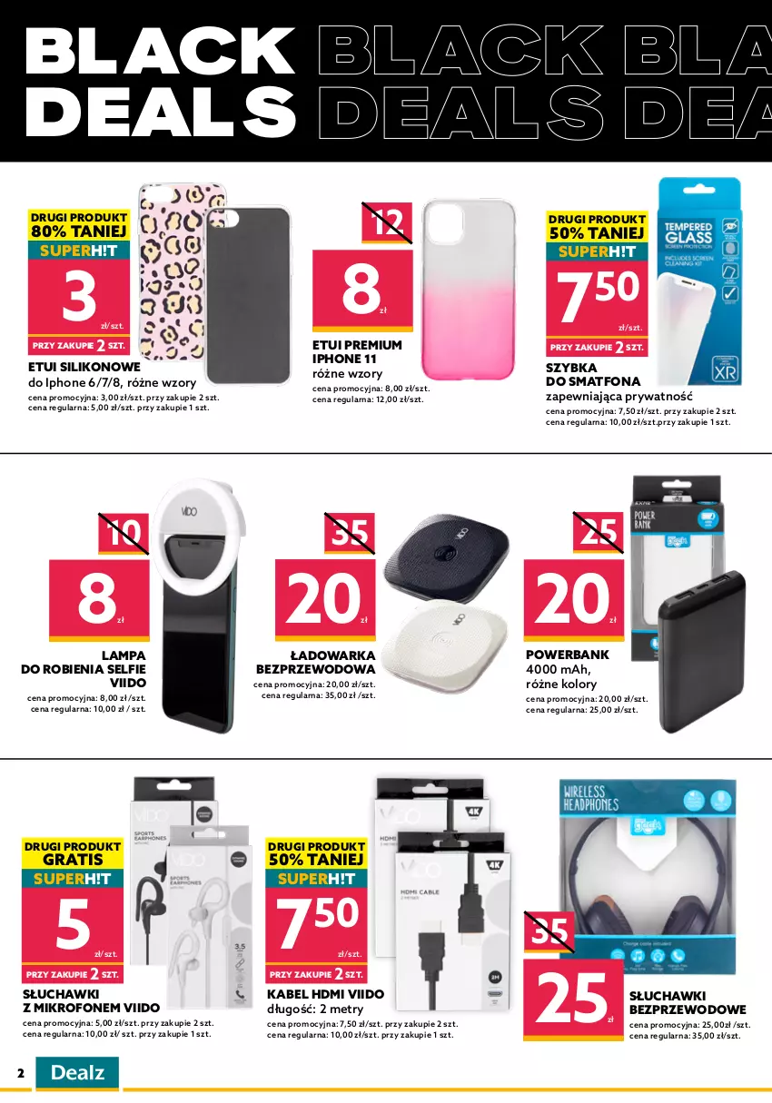 Gazetka promocyjna Dealz - BLACK DEALS - sprawdź ofertę! - ważna 25.11 do 28.11.2021 - strona 2 - produkty: Avengers, Bokserki, Gra, IPhone 11, IPhone 6, Kosz, Lack, Lampa, Mikrofon, NBA, Podgrzewacze, Powerbank, Pudełko, Ser, Słuchawki, Słuchawki bezprzewodowe, Spiderman, Warka