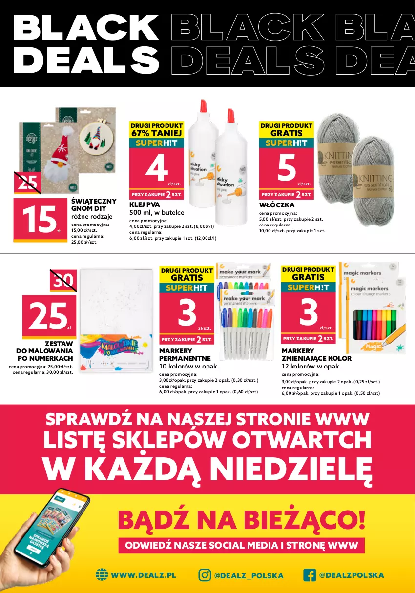 Gazetka promocyjna Dealz - BLACK DEALS - sprawdź ofertę! - ważna 25.11 do 28.11.2021 - strona 4 - produkty: Gra, Klej, Lack, Marker, Włóczka, Zestaw do malowania