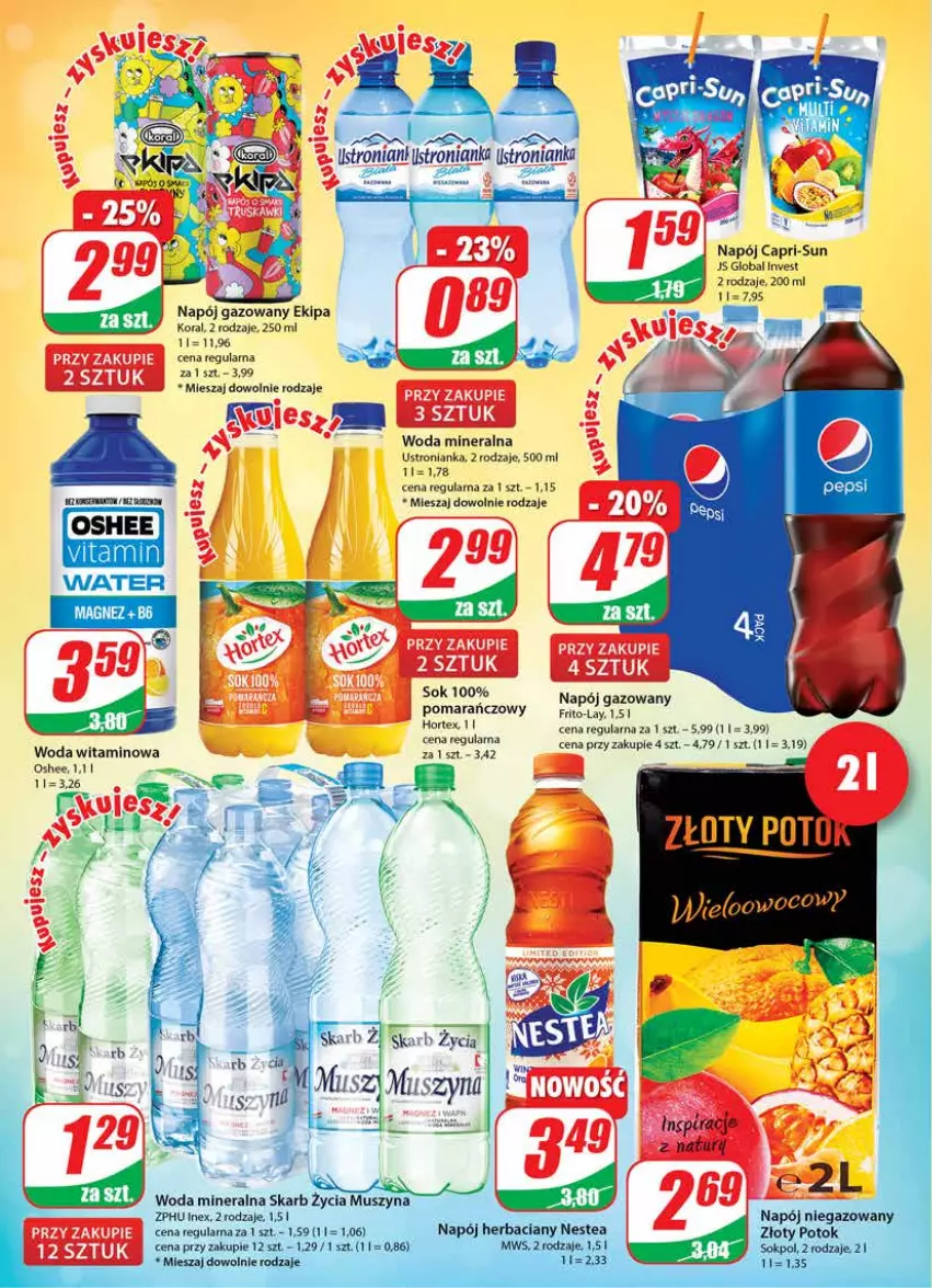 Gazetka promocyjna Dino - Gazetka - ważna 02.02 do 08.02.2022 - strona 2 - produkty: Hortex, Magnez, Napój, Napój gazowany, Nestea, Oshee, Sok, Woda, Woda mineralna