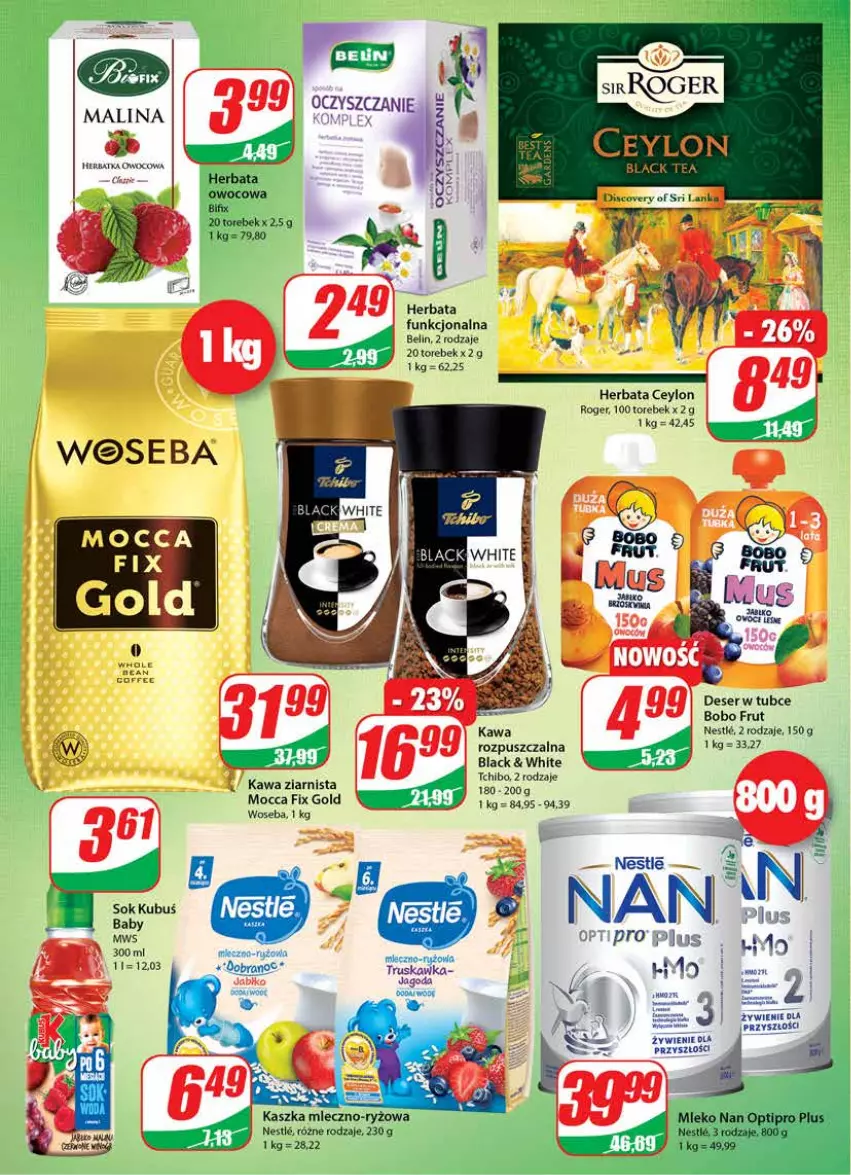 Gazetka promocyjna Dino - Gazetka - ważna 02.02 do 08.02.2022 - strona 4 - produkty: Deser, Herbata, Kawa, Kawa ziarnista, Kubuś, Lack, Miecz, Mocca Fix Gold, Ryż, Ser, Sok, Tchibo, Woseba