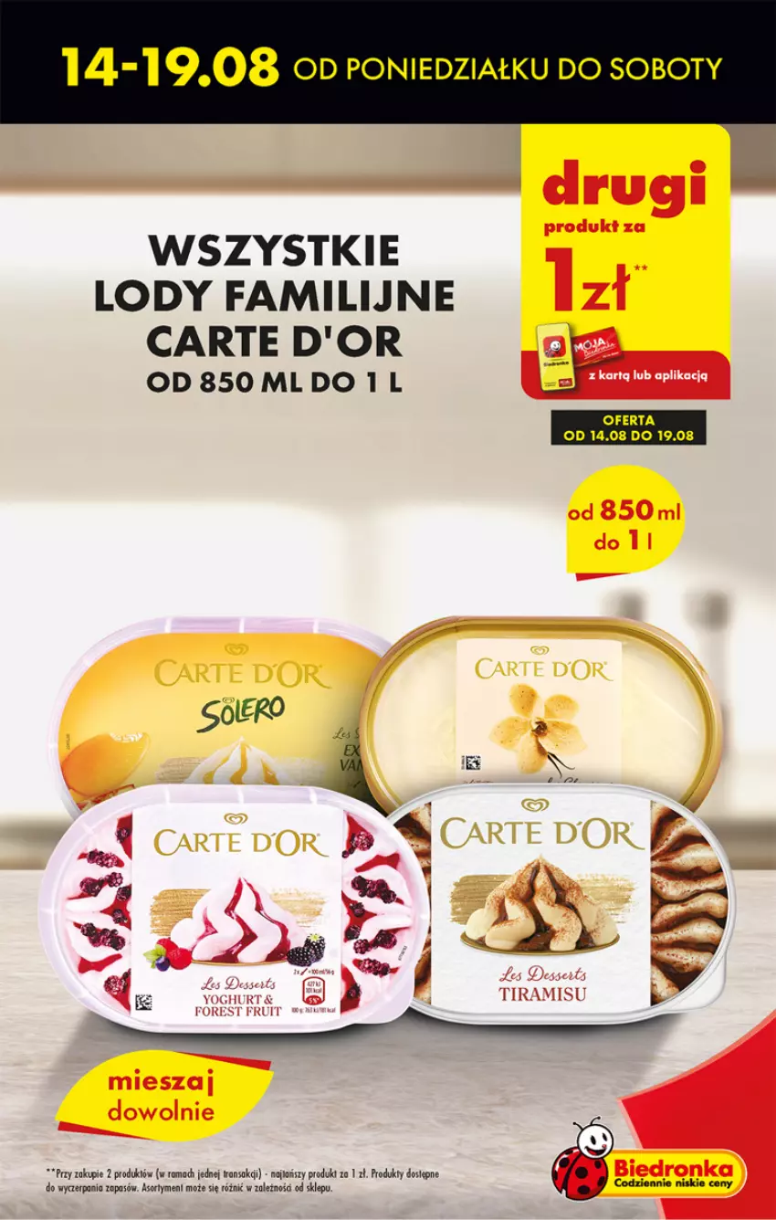 Gazetka promocyjna Biedronka - Od poniedzialku - ważna 14.08 do 19.08.2023 - strona 11 - produkty: Carte d'Or, Fa, Lody, Rama, Tran