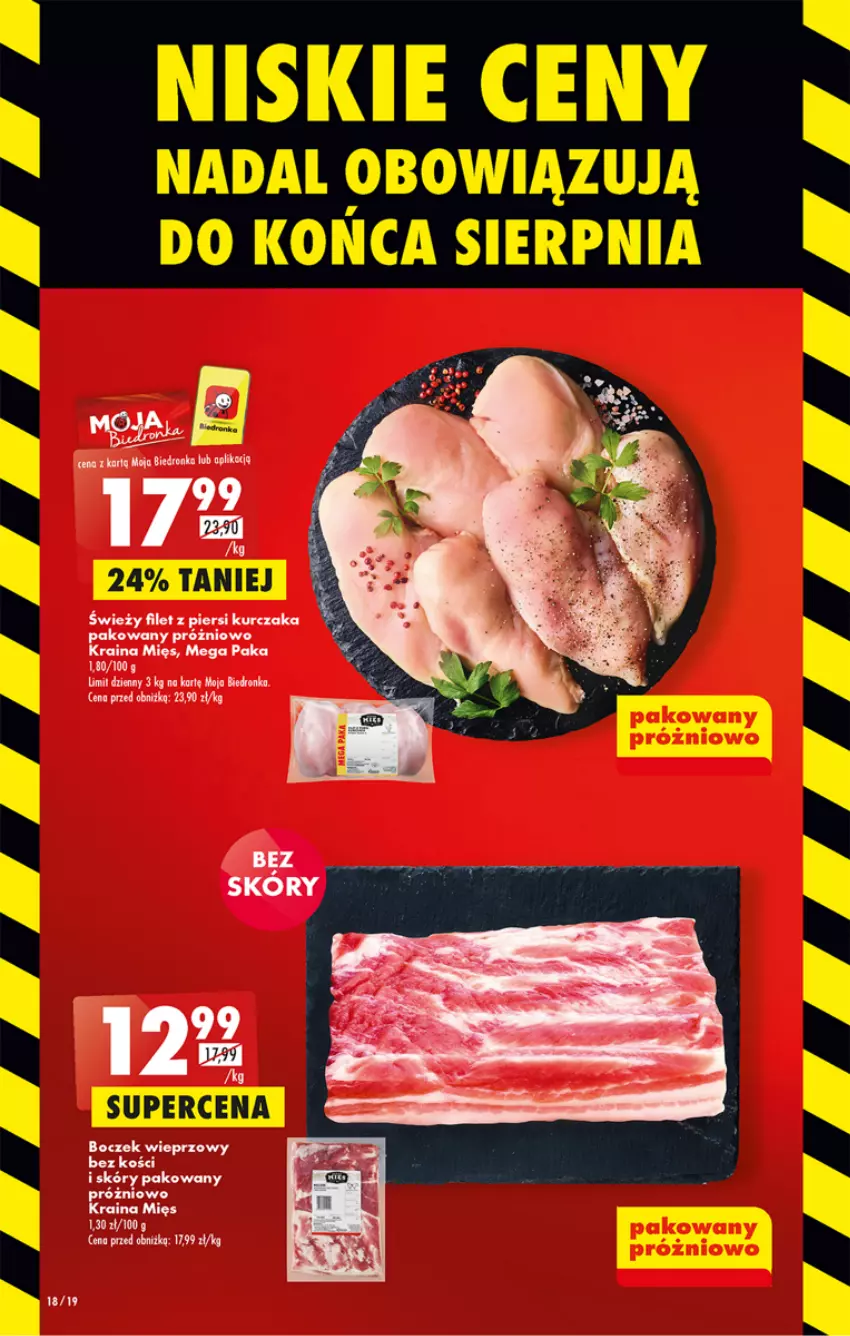 Gazetka promocyjna Biedronka - Od poniedzialku - ważna 14.08 do 19.08.2023 - strona 18 - produkty: Boczek, Boczek wieprzowy, Dron, Fa, Filet z piersi kurczaka, Kurczak