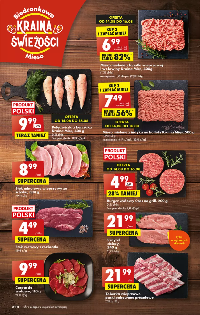 Gazetka promocyjna Biedronka - Od poniedzialku - ważna 14.08 do 19.08.2023 - strona 20 - produkty: Burger, Gra, Grill, Kotlet, Kurczak, Mięso, Polędwiczki z kurczaka, Por, Pur, Stek, Tera