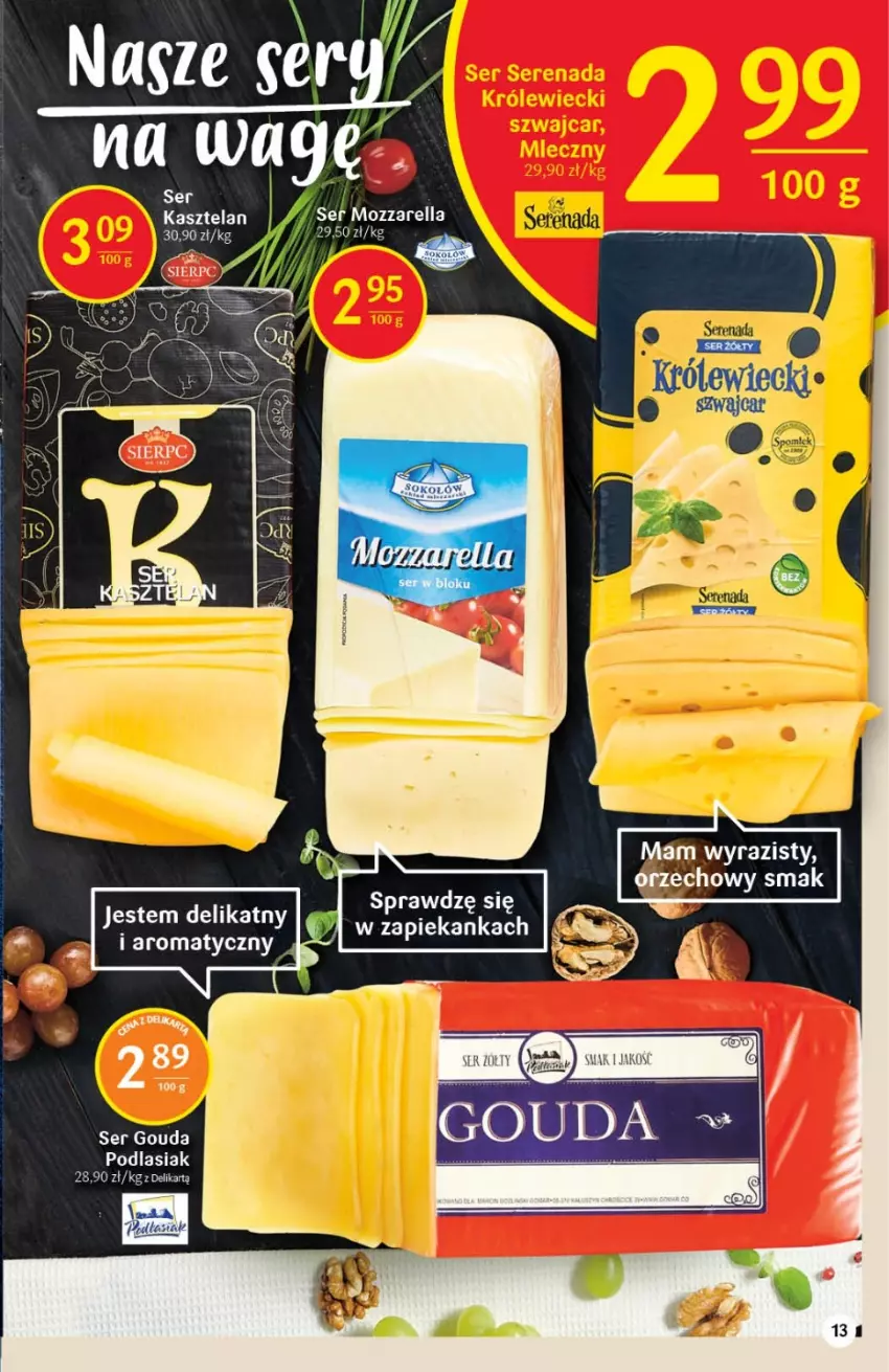 Gazetka promocyjna Delikatesy Centrum - Gazetka DC34 - ważna 01.09 do 07.09.2022 - strona 13 - produkty: Gouda, Kasztelan, Mozzarella, Ser, Ser Kasztelan