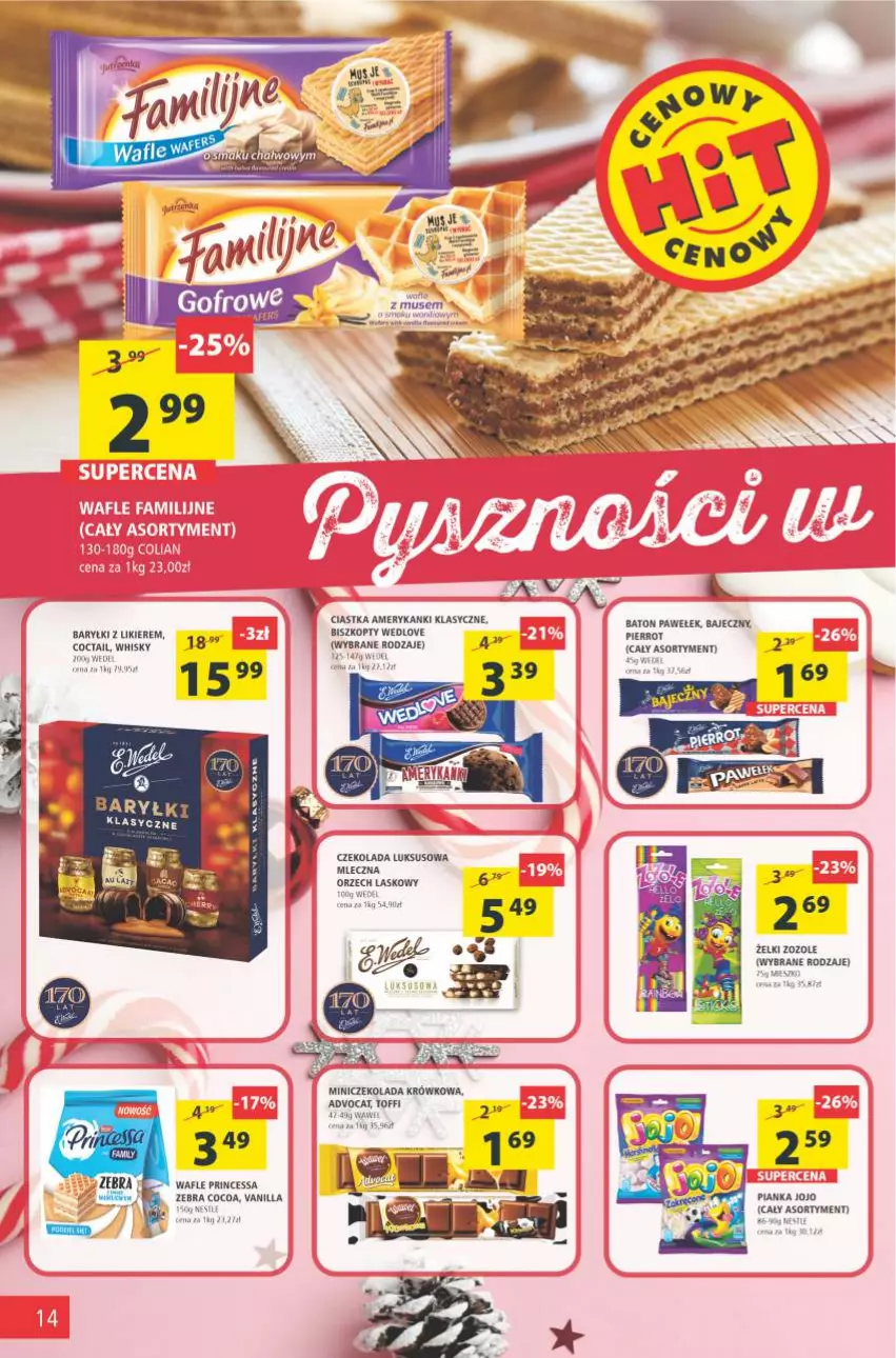 Gazetka promocyjna Arhelan - Gazetka - ważna 19.11 do 28.11.2021 - strona 14 - produkty: Baryłki, Baton, Biszkopty, Ciastka, Czekolada, Likier, Princessa, Wafle, Whisky