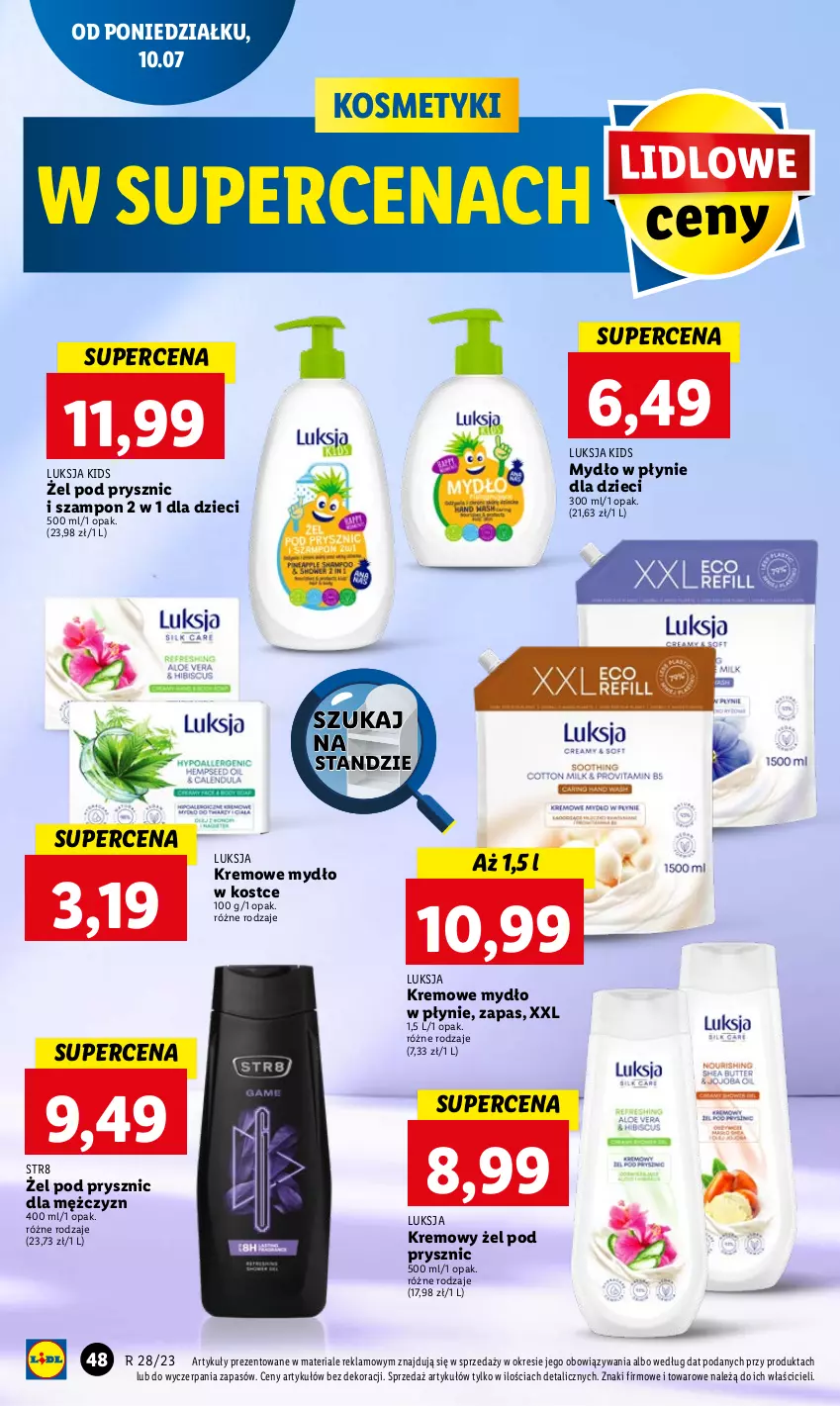 Gazetka promocyjna Lidl - GAZETKA - ważna 10.07 do 12.07.2023 - strona 53 - produkty: Dzieci, Luksja, Mydło, Mydło w płynie, Str8, Szampon