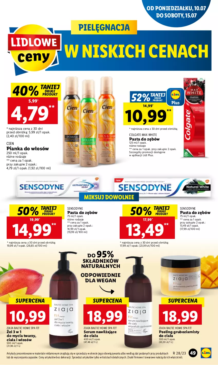 Gazetka promocyjna Lidl - GAZETKA - ważna 10.07 do 12.07.2023 - strona 54 - produkty: Colgate, LG, Pasta do zębów, Peeling, Pianka do włosów, Rum, Sensodyne, Ser, Serum, Ziaja