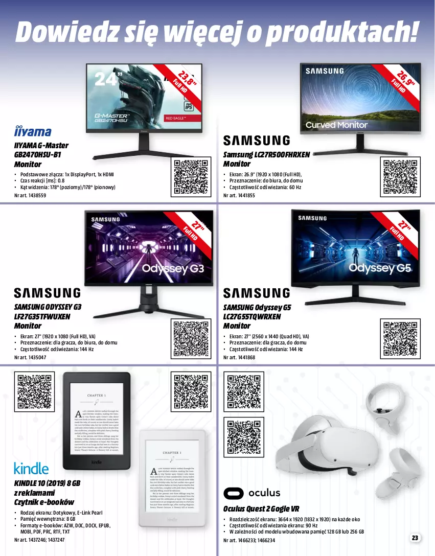 Gazetka promocyjna Media Markt - Gazetka Media Markt - ważna 01.12 do 31.12.2022 - strona 23 - produkty: Gra, Iiyama, Monitor, Por, Samsung