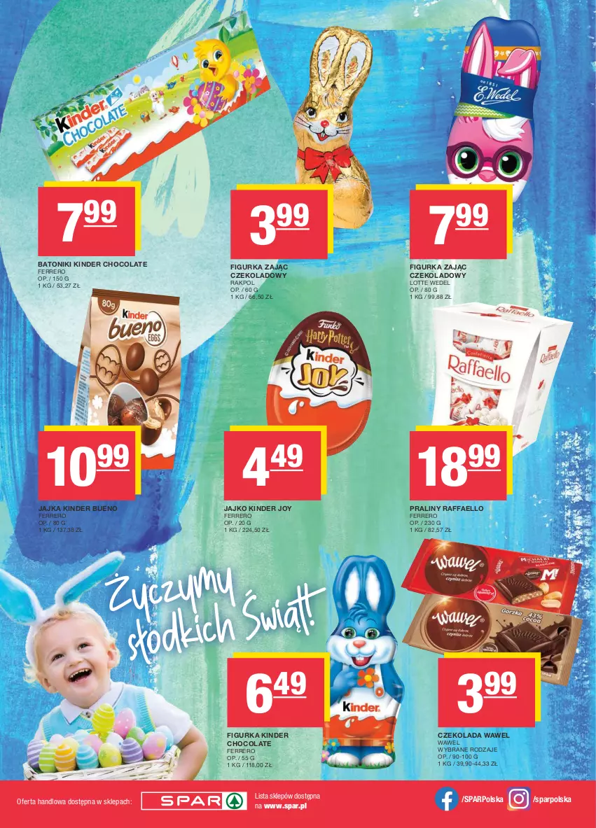 Gazetka promocyjna Spar - Spar - ważna 17.03 do 27.03.2024 - strona 16 - produkty: Baton, Czekolada, Fa, Ferrero, Kinder, Kinder Bueno, Praliny, Raffaello, Tonik, Wawel