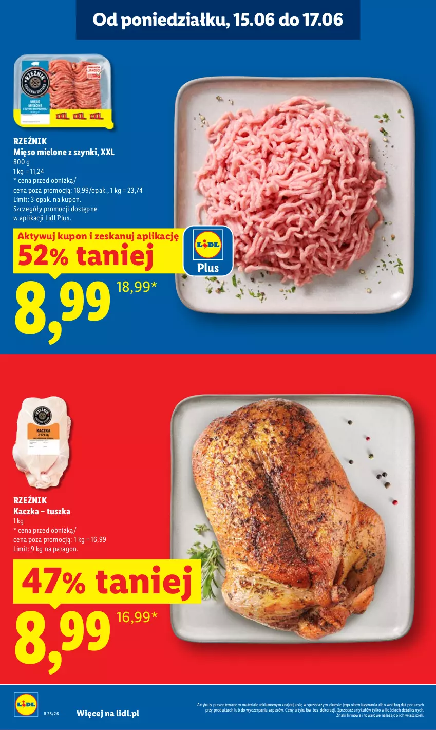 Gazetka promocyjna Lidl - Gazetka ważna od 15.06 do 17.06 - ważna 15.06 do 17.06.2026 - strona 10 - produkty: Kaczka, Mięso, Mięso mielone, Mięso mielone z szynki, Tusz