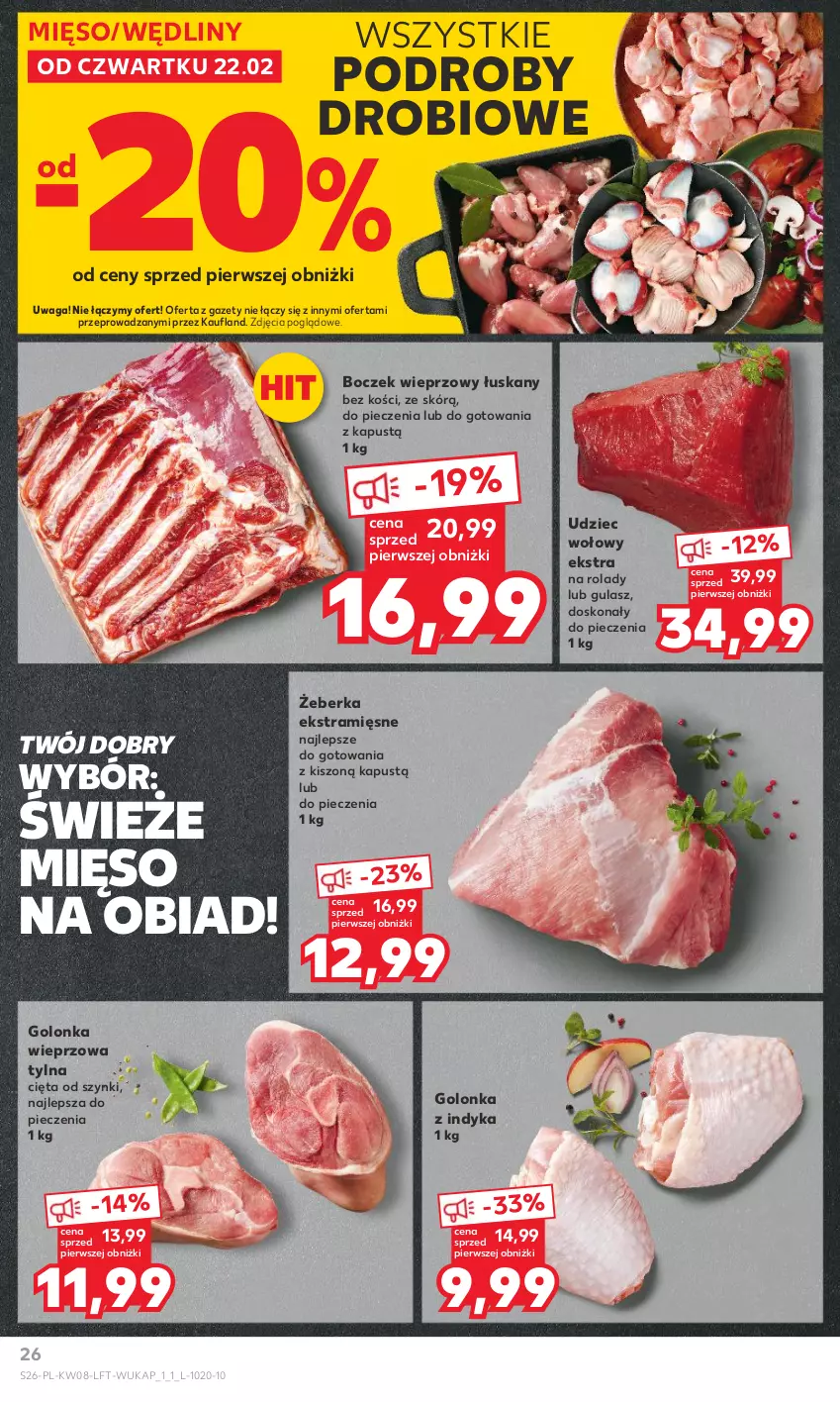 Gazetka promocyjna Kaufland - Gazetka tygodnia - ważna 22.02 do 28.02.2024 - strona 26 - produkty: Boczek, Boczek wieprzowy, Golonka wieprzowa, Golonka z indyka, Kapustą, Mięso, Piec, Udziec wołowy, Waga