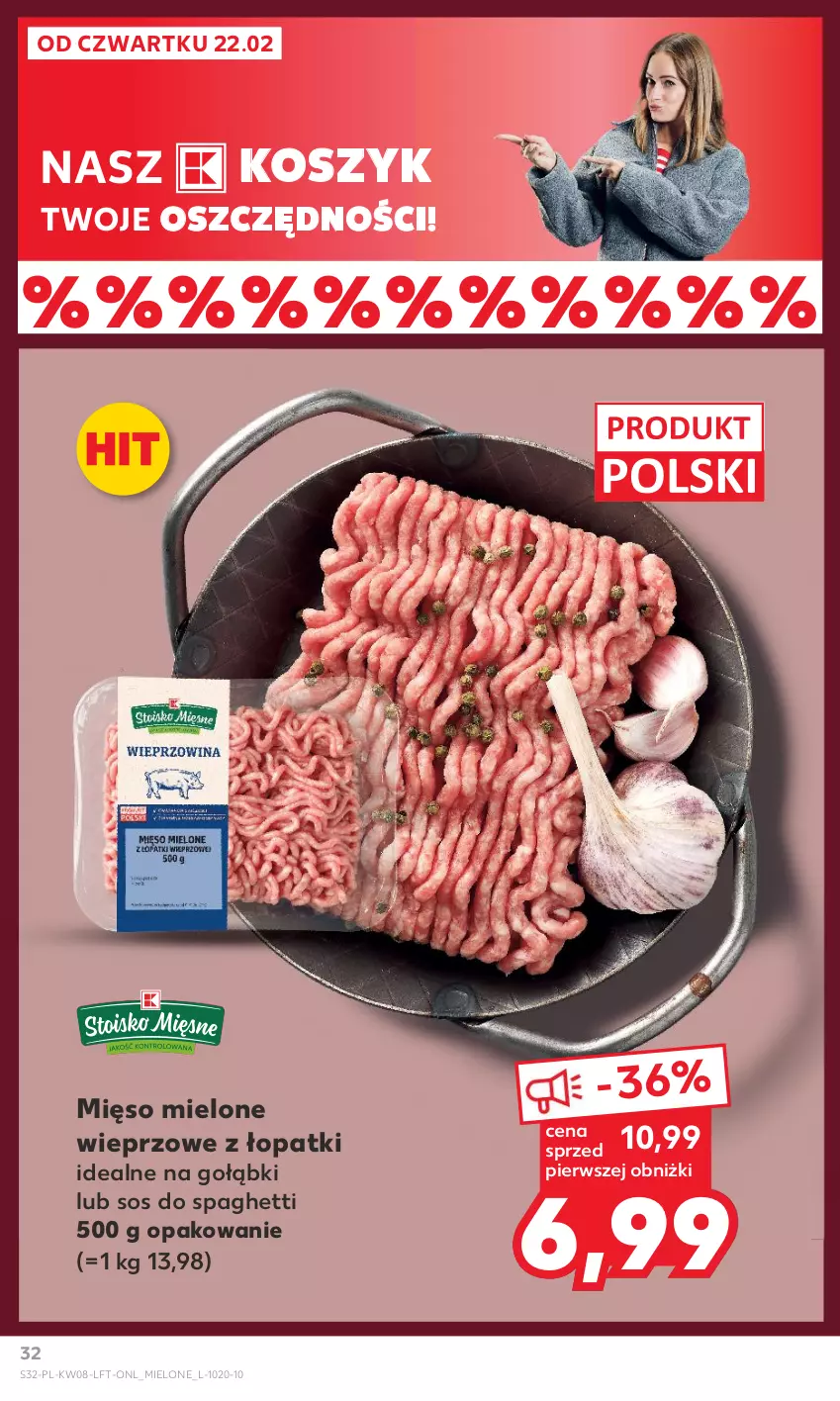 Gazetka promocyjna Kaufland - Gazetka tygodnia - ważna 22.02 do 28.02.2024 - strona 32 - produkty: Kosz, Mięso, Mięso mielone, Sos, Spaghetti