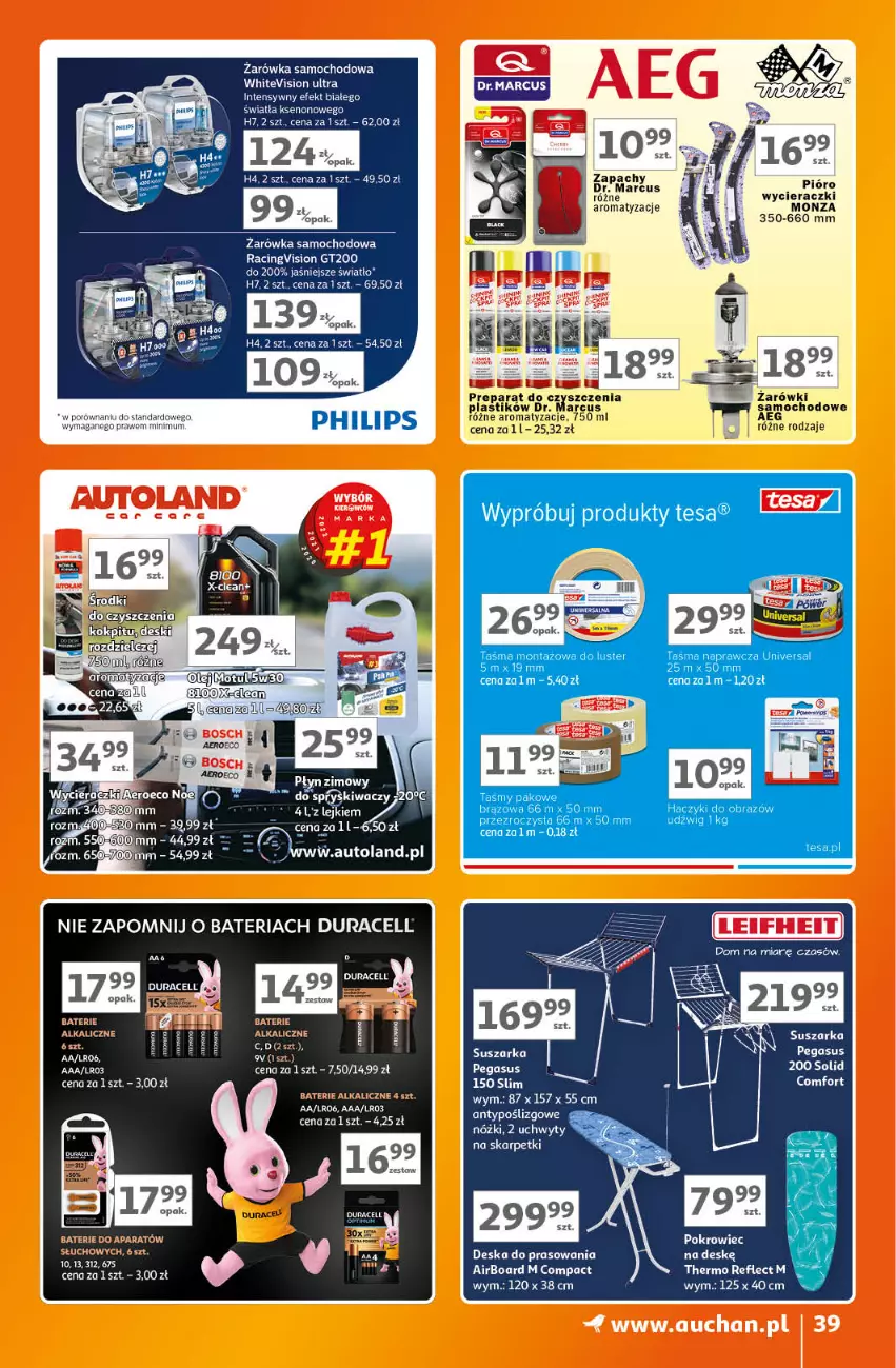 Gazetka promocyjna Auchan - Gazetka Znane Marki Lubiane Hipermarket Auchan - ważna 07.09 do 13.09.2023 - strona 39 - produkty: AEG, Asus, Baterie alkaliczne, Deska do prasowania, EPEE, Fa, Haczyk, Obraz, Olej, Philips, Płyn zimowy, Pokrowiec, Pokrowiec na deskę, Preparat do czyszczenia, Suszarka, Uchwyty