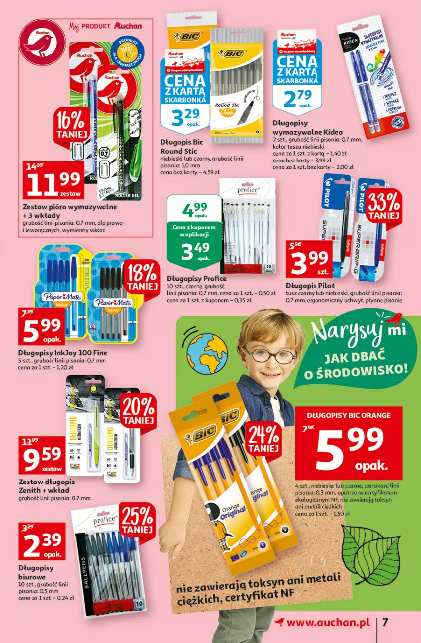 Gazetka promocyjna Auchan - Rysuje się porządek na biurku Hipermarkety - ważna 12.08 do 18.08.2021 - strona 7 - produkty: BIC, Biuro, Długopis, Tusz