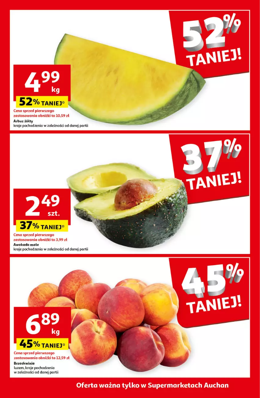 Gazetka promocyjna Auchan - Gazetka CENY W DÓŁ Supermarket Auchan - ważna 20.06 do 26.06.2024 - strona 5 - produkty: Arbuz