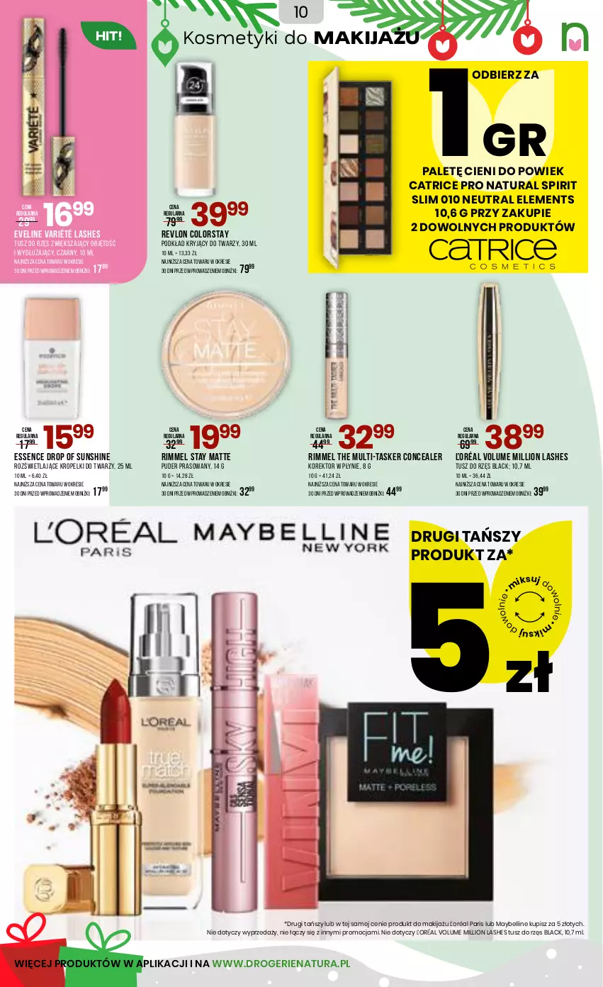Gazetka promocyjna Drogerie Natura - Gazetka Drogerie Natura - ważna 10.12 do 28.12.2025 - strona 10 - produkty: Bell, Catrice, Eveline, Lack, Lion, Makijaż, Maybelline, Podkład, Puder, Puder prasowany, Revlon, Tusz
