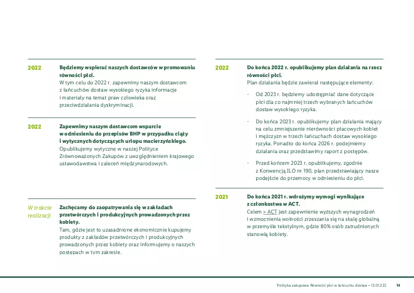 Gazetka promocyjna Lidl - Polityka zakupowa równość płci - ważna 15.11.2021 do 02.01.2030 - strona 15 - produkty: HP, O nas, Por, Sok, Woda