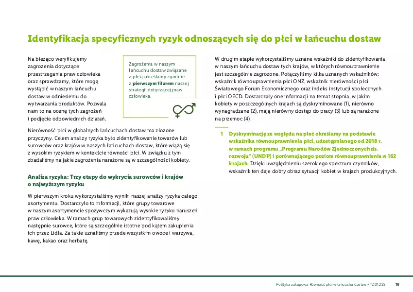 Gazetka promocyjna Lidl - Polityka zakupowa równość płci - ważna 15.11.2021 do 02.01.2030 - strona 17 - produkty: Gra, Kakao, Obraz, Owoce, Por, Rama, Rum, Sok, Top, Warzywa