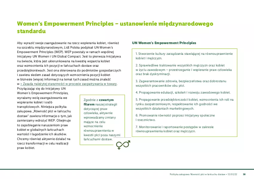 Gazetka promocyjna Lidl - Polityka zakupowa równość płci - ważna 15.11.2021 do 02.01.2030 - strona 39 - produkty: Bieganie, Monitor, Piec, Por, Rama, Tran