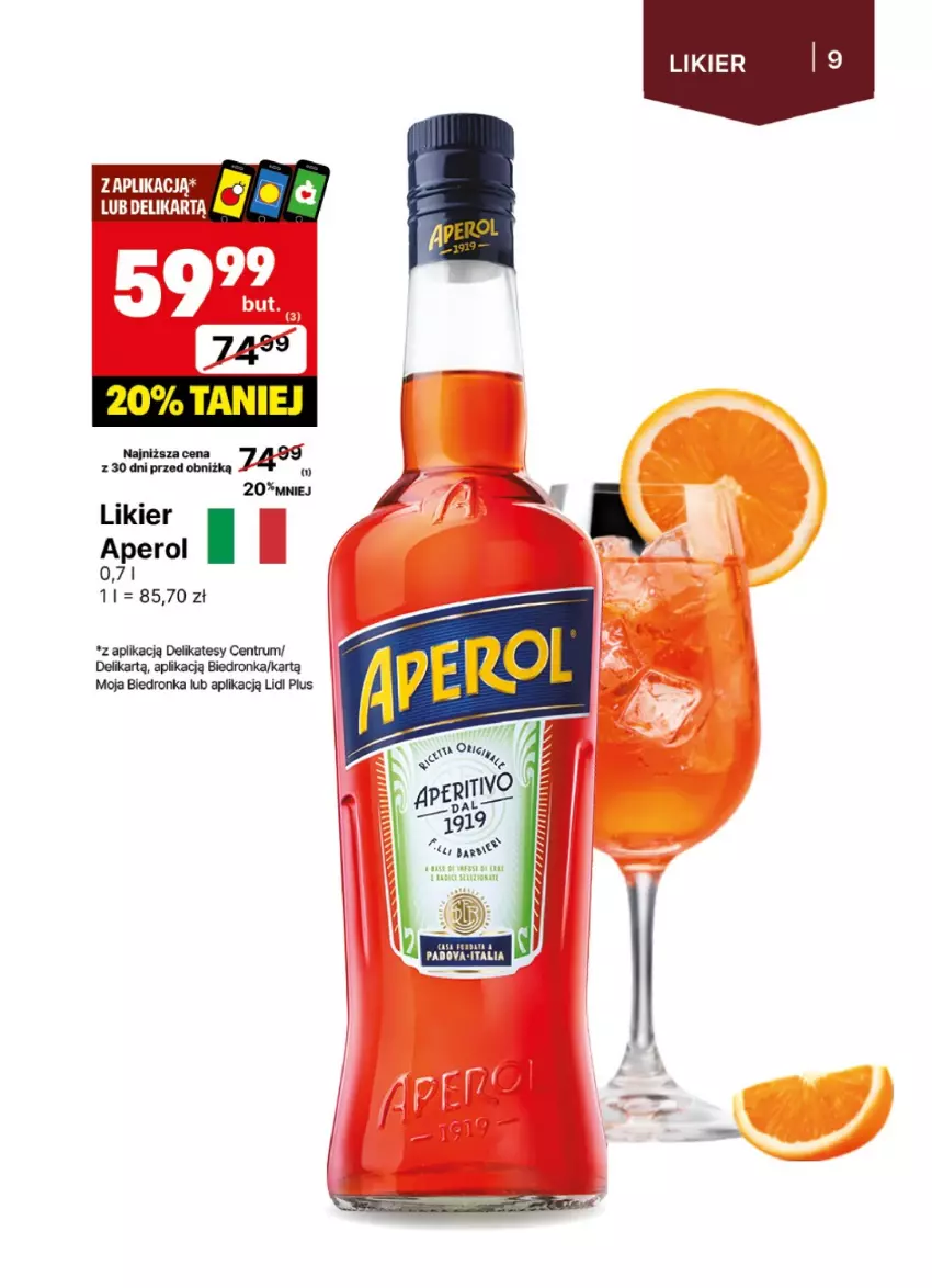 Gazetka promocyjna Delikatesy Centrum - DeliBarek DC04-DC05 - ważna 20.01 do 02.02.2025 - strona 9 - produkty: Aperol, Dron, Likier, Rum