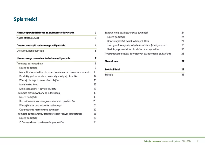 Gazetka promocyjna Lidl - Polityka zakupowa Odżywianie - ważna 25.03.2024 do 25.03.2030 - strona 2