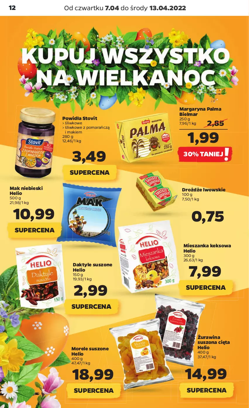 Gazetka promocyjna Netto - Gazetka spożywcza 7.04-13.04 - ważna 07.04 do 13.04.2022 - strona 12 - produkty: Daktyle, Drożdże, Helio, Margaryna, Palma