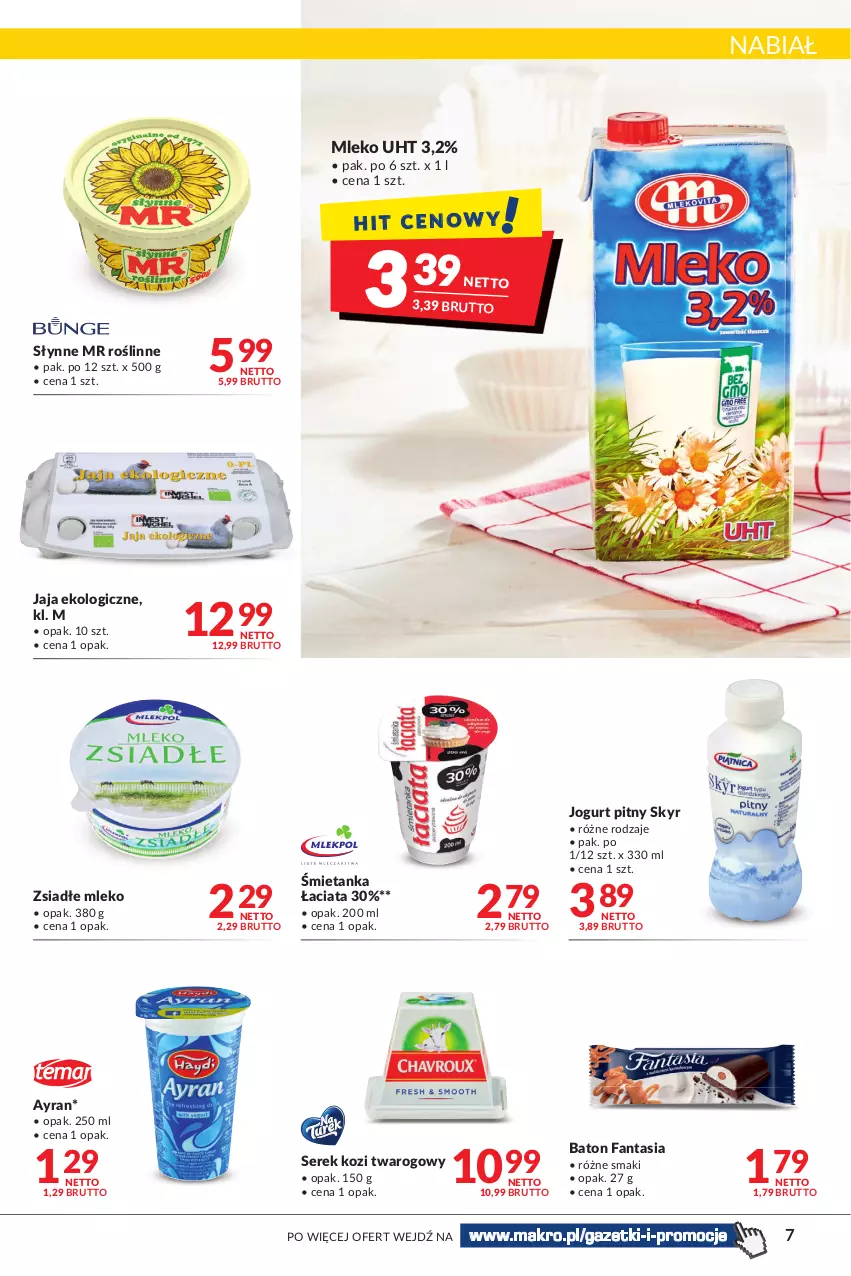 Gazetka promocyjna Makro - [Oferta promocyjna] Artykuły spożywcze i przemysłowe - ważna 14.06 do 27.06.2022 - strona 7 - produkty: Baton, Fa, Fanta, Jaja, Jogurt, Jogurt pitny, Mleko, Ser, Serek, Słynne, Słynne MR Roślinne