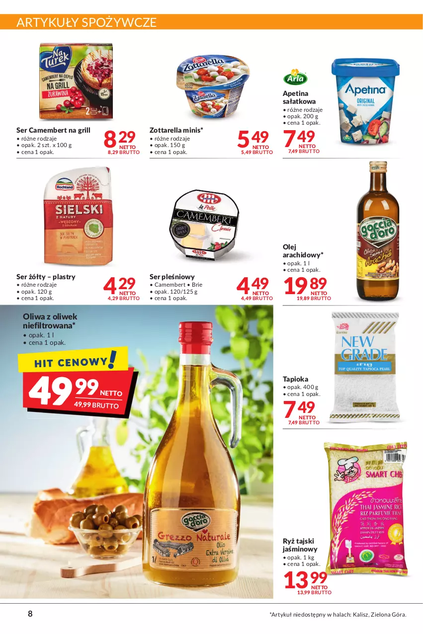 Gazetka promocyjna Makro - [Oferta promocyjna] Artykuły spożywcze i przemysłowe - ważna 14.06 do 27.06.2022 - strona 8 - produkty: Artykuły spożywcze, Brie, Camembert, Grill, Olej, Oliwa z oliwek, Ryż, Sałat, Ser, Ser pleśniowy, Zott, Zottarella