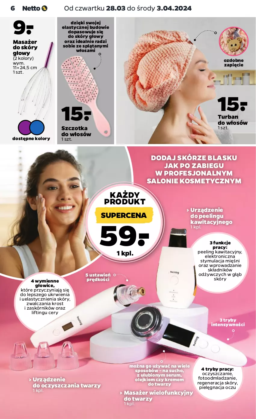 Gazetka promocyjna Netto - Akcesoria i dodatki - ważna 28.03 do 03.04.2024 - strona 6 - produkty: Masażer, Olej, Peeling, Rum, Ser, Serum, Szczotka, Szczotka do włosów