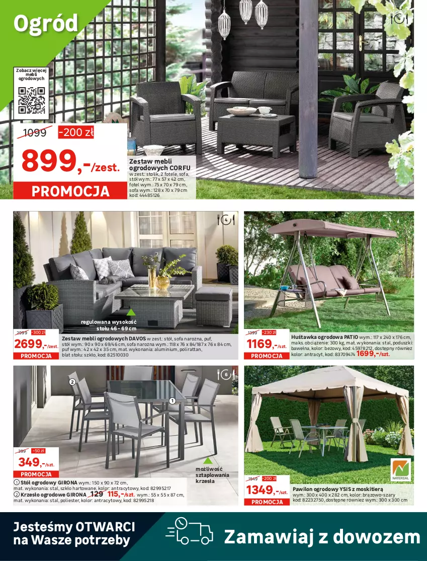 Gazetka promocyjna Leroy Merlin - Ogród  na balkonie - ważna 07.05 do 27.05.2021 - strona 2 - produkty: Drzwi, Fa, Flora, Fotel, Grill, Grill gazowy, Huśtawka, Krzesło, Krzesło ogrodowe, Ogród, Parasol, Puf, Sofa, Sofa narożna, Sok, Stół, Stolik, Wełna