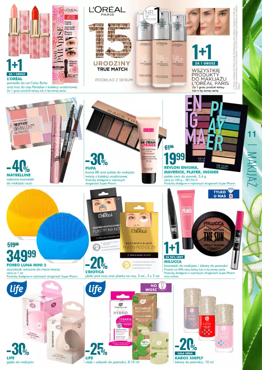 Gazetka promocyjna Super Pharm - Gazetka - ważna 29.07 do 11.08.2021 - strona 11 - produkty: Bell, Fa, Lakier, Makijaż, Maybelline, Olej, Oreo, Podkład, Pupa, Revlon, Rum, Ser, Serum, Top, Tusz