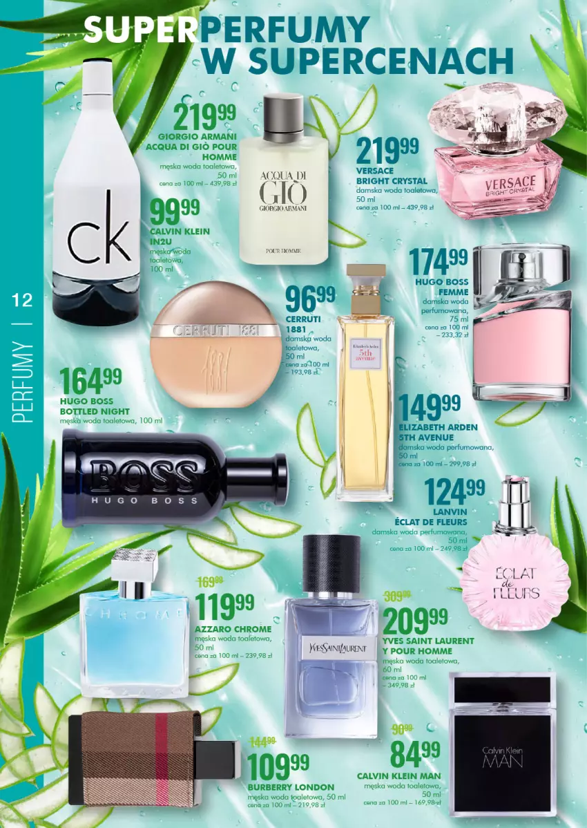 Gazetka promocyjna Super Pharm - Gazetka - ważna 29.07 do 11.08.2021 - strona 12 - produkty: Azzaro, Burberry, Calvin Klein, Cerruti, Eclat, Giorgio Armani, Hugo Boss, Lanvin, Laur, Perfum, Woda, Woda perfumowana, Woda toaletowa, Yves Saint Laurent