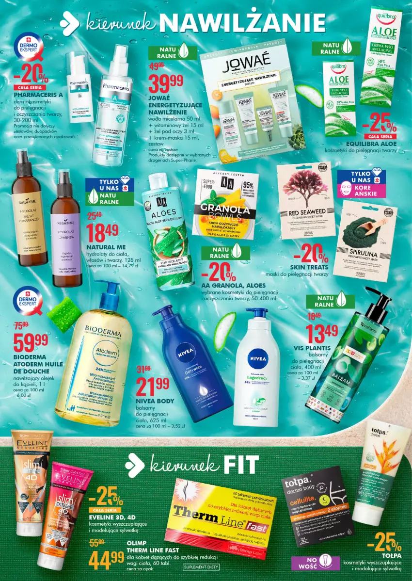 Gazetka promocyjna Super Pharm - Gazetka - ważna 29.07 do 11.08.2021 - strona 4 - produkty: Acer, Atoderm, Bioderma, Body, Eveline, Fa, Gra, Granola, Hydrolat, Kosmetyki do pielęgnacji, Maska, Nivea, Olej, Pharmaceris, Suplement diety, Therm Line, Wagi, Woda, Woda micelarna