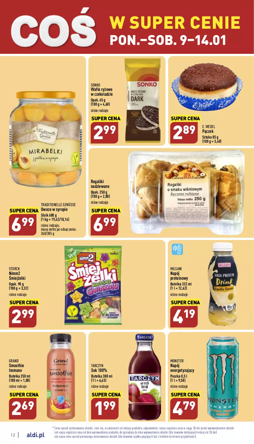 Gazetka promocyjna Aldi - Pełny katalog - ważna 09.01 do 14.01.2023 - strona 12 - produkty: E. Wedel, Gra, Napój, Nimm2, Owoce, Pączek, Rogal, Ryż, Smoothie, Sok, Sonko, Syrop, Wafle