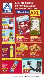 Gazetka promocyjna Aldi - Pełny katalog - Gazetka - ważna od 14.01 do 14.01.2023 - strona 1 - produkty: Kurczak, Pistacje, Kujawski, Ser, Gra, Papier, Cytryny, Ziemniaki, Ręcznik, Morliny, Boczek, Olej rzepakowy, Olej, Kiełbasa, Laser krzyżowy, Fa