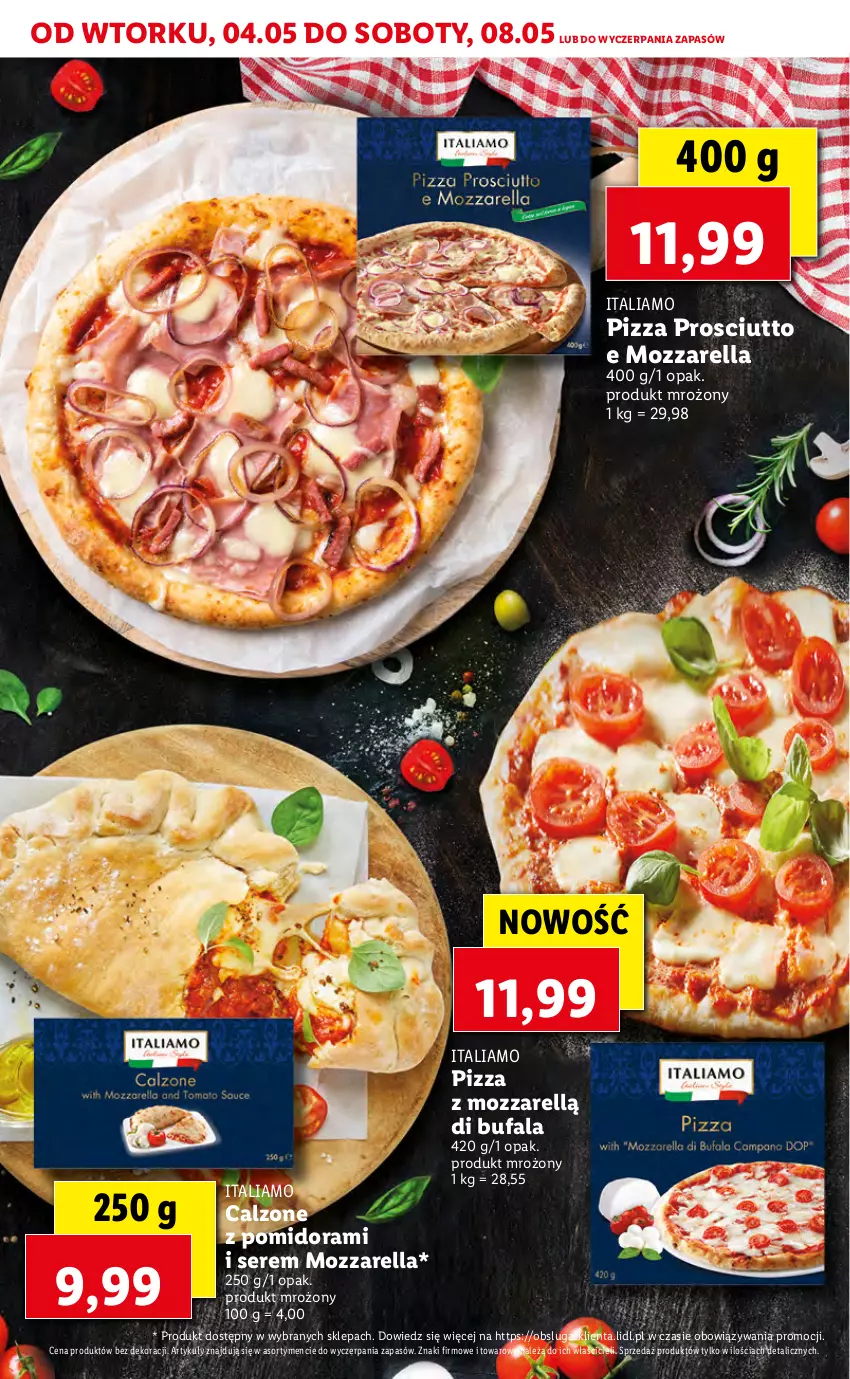 Gazetka promocyjna Lidl - TYDZIEŃ WŁOSKI - ważna 04.05 do 05.05.2021 - strona 11 - produkty: Fa, Mozzarella, Pizza, Prosciutto, Ser