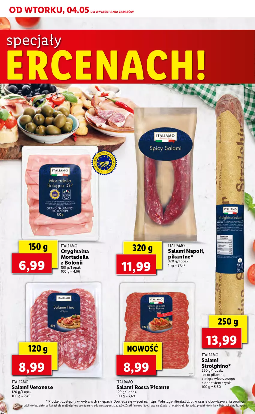 Gazetka promocyjna Lidl - TYDZIEŃ WŁOSKI - ważna 04.05 do 05.05.2021 - strona 13 - produkty: Dell, Gin, LG, Mortadella, Salami