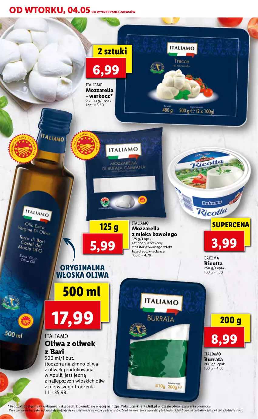 Gazetka promocyjna Lidl - TYDZIEŃ WŁOSKI - ważna 04.05 do 05.05.2021 - strona 16 - produkty: Bakoma, Burrata, Gin, Koc, LEGO, Mozzarella, Oliwa z oliwek, Ricotta, Ser, Solan