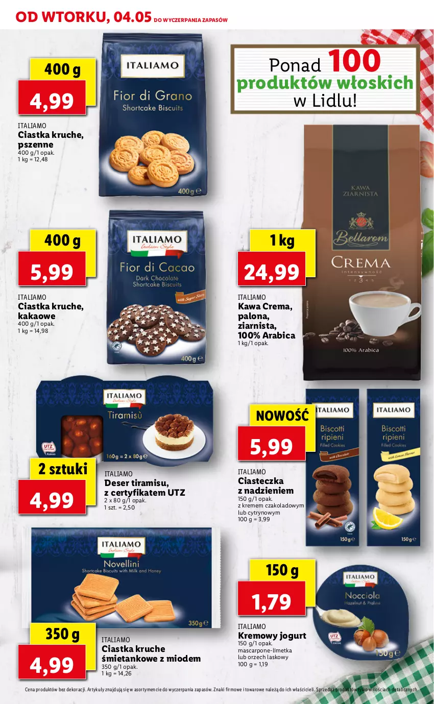 Gazetka promocyjna Lidl - TYDZIEŃ WŁOSKI - ważna 04.05 do 05.05.2021 - strona 21 - produkty: BIC, Ciastka, Deser, Jogurt, Kakao, Kawa, Mascarpone, Ser