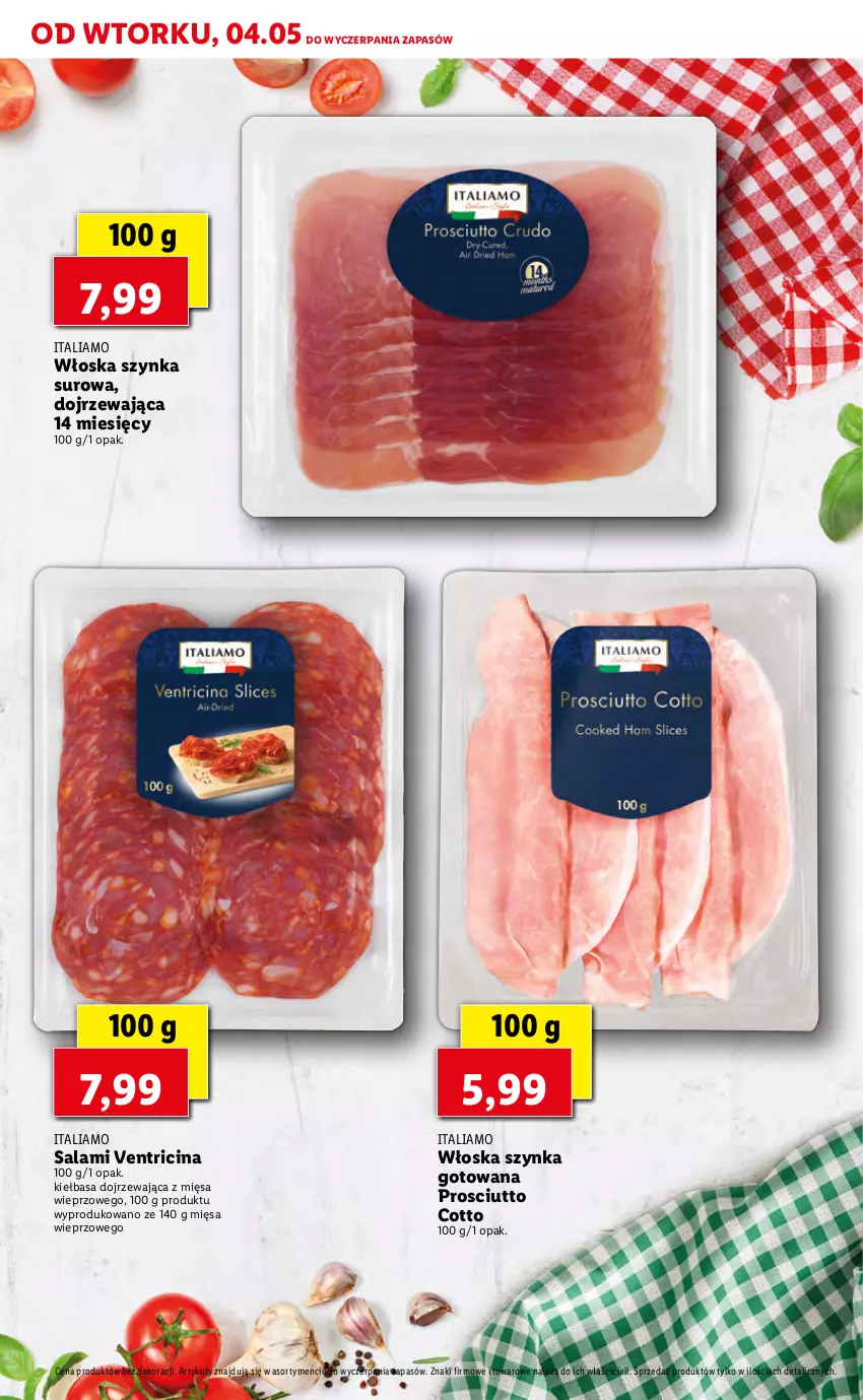 Gazetka promocyjna Lidl - TYDZIEŃ WŁOSKI - ważna 04.05 do 05.05.2021 - strona 33 - produkty: Kiełbasa, Prosciutto, Salami, Szynka