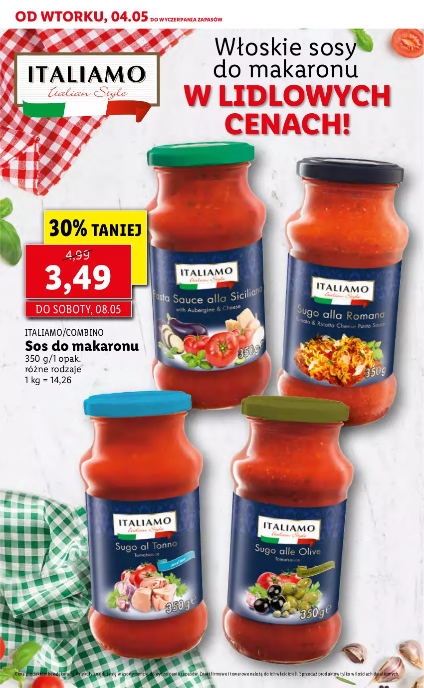 Gazetka promocyjna Lidl - TYDZIEŃ WŁOSKI - ważna 04.05 do 05.05.2021 - strona 6 - produkty: Makaron, Sos, Sos do makaronu