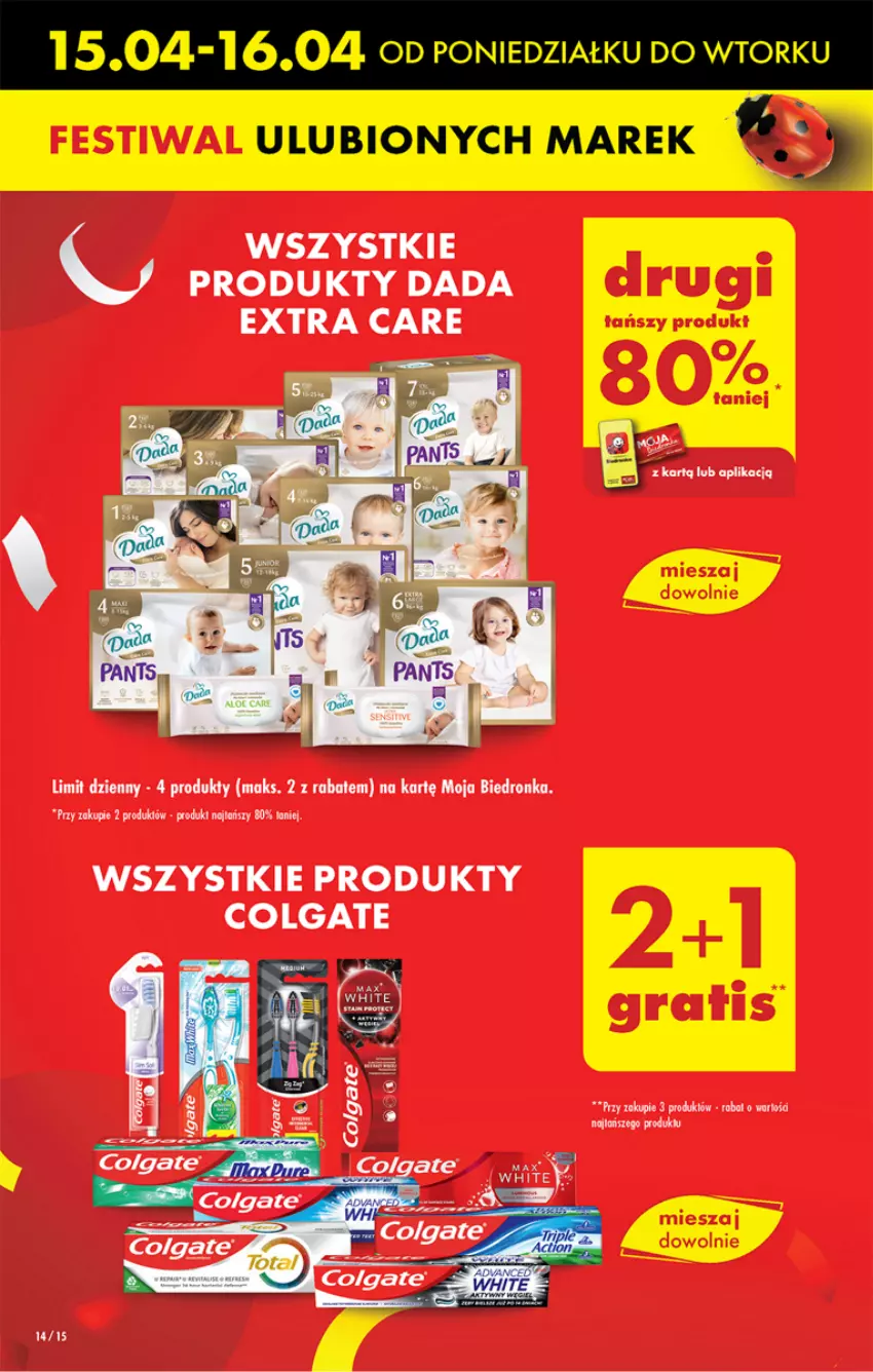 Gazetka promocyjna Biedronka - Od poniedzialku - ważna 15.04 do 20.04.2024 - strona 14 - produkty: Colgate, Dada, Dron, LG