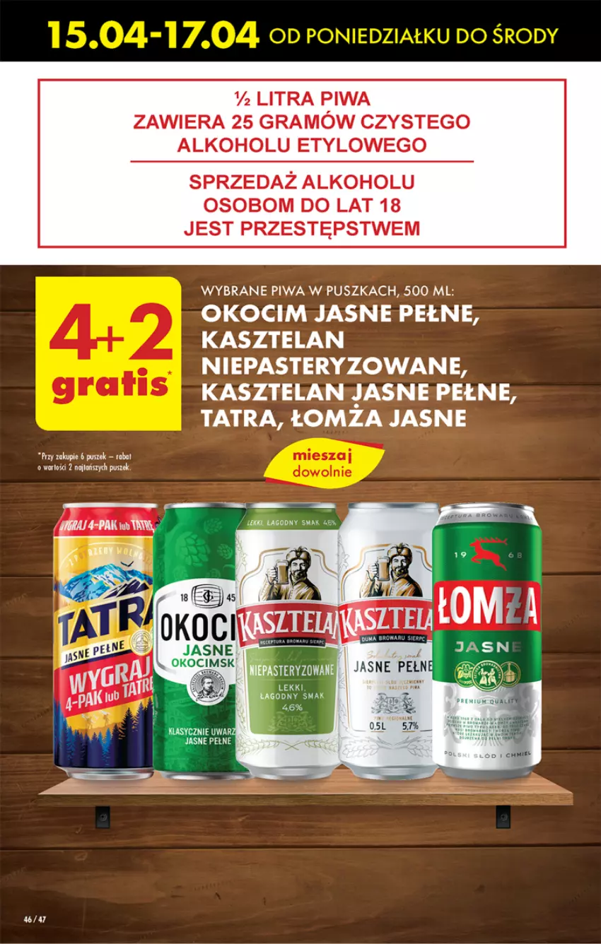 Gazetka promocyjna Biedronka - Od poniedzialku - ważna 15.04 do 20.04.2024 - strona 50 - produkty: Gra, Kasztelan, Koc, Okocim, Piwa, Tatra