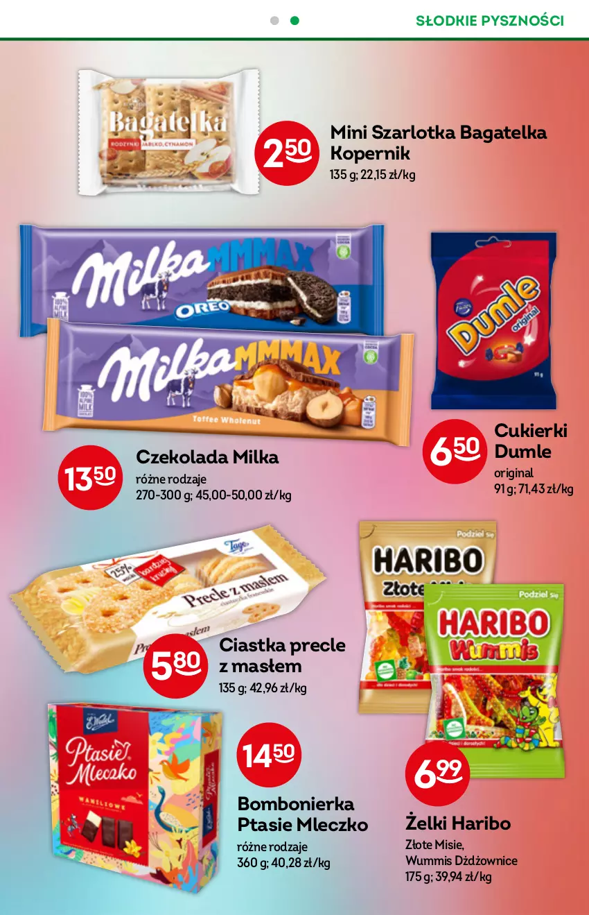 Gazetka promocyjna Żabka - ważna 10.08 do 16.08.2022 - strona 51 - produkty: Ciastka, Cukier, Cukierki, Czekolada, Gin, Haribo, Milka, Mleczko, Precle, Ptasie mleczko, Szarlotka