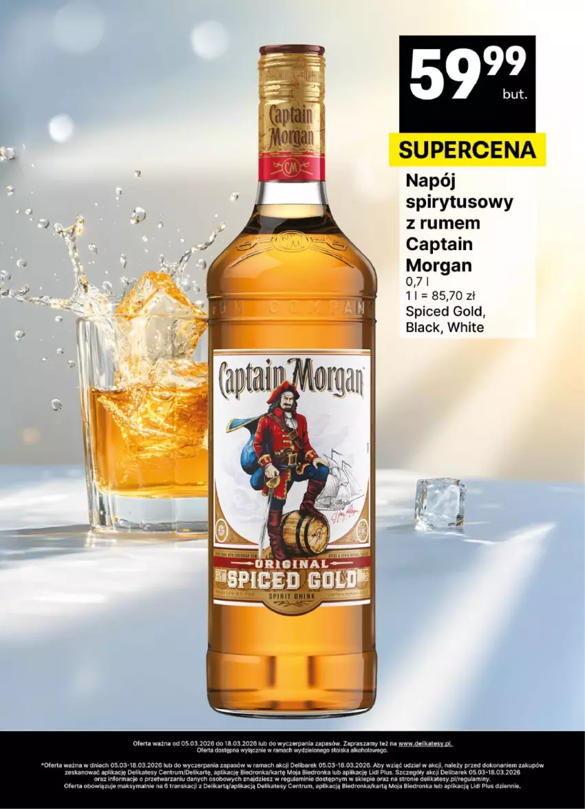 Gazetka promocyjna Delikatesy Centrum - Delibarek DC10-DC11 - ważna 05.03 do 18.03.2026 - strona 23 - produkty: Captain Morgan, Dron, Lack, Napój, Rama, Rum, Tran