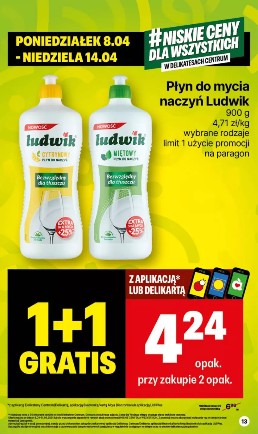 Gazetka promocyjna Delikatesy Centrum - NOWA GAZETKA Delikatesy Centrum od 8 kwietnia! 8-14.04.2024 - ważna 08.04 do 14.04.2024 - strona 13 - produkty: Dron, Ludwik, Płyn do mycia, Rama, Rum