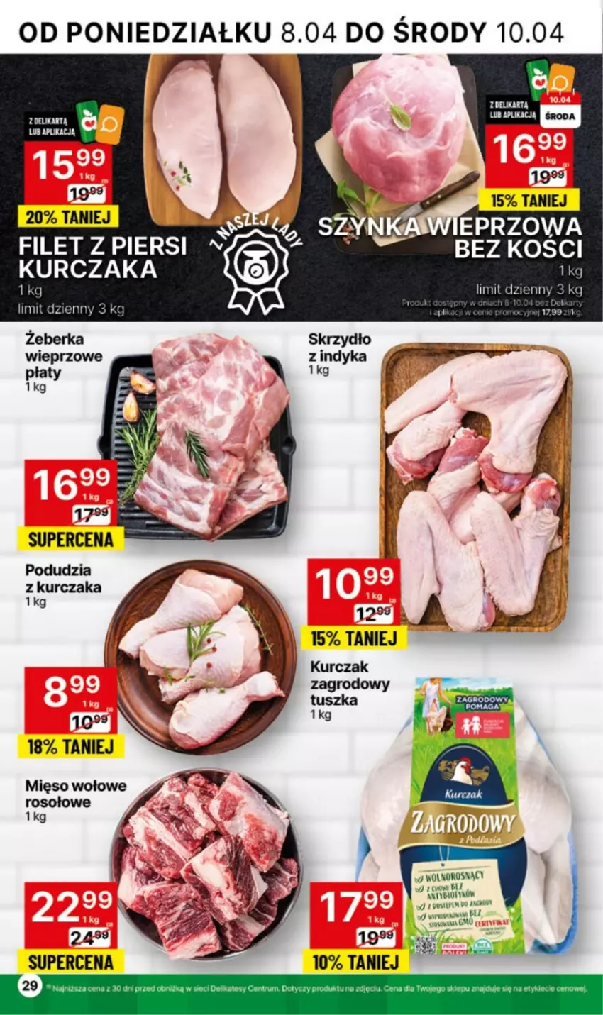 Gazetka promocyjna Delikatesy Centrum - NOWA GAZETKA Delikatesy Centrum od 8 kwietnia! 8-14.04.2024 - ważna 08.04 do 14.04.2024 - strona 29 - produkty: Kurczak, Mięso, Mięso wołowe, Tusz